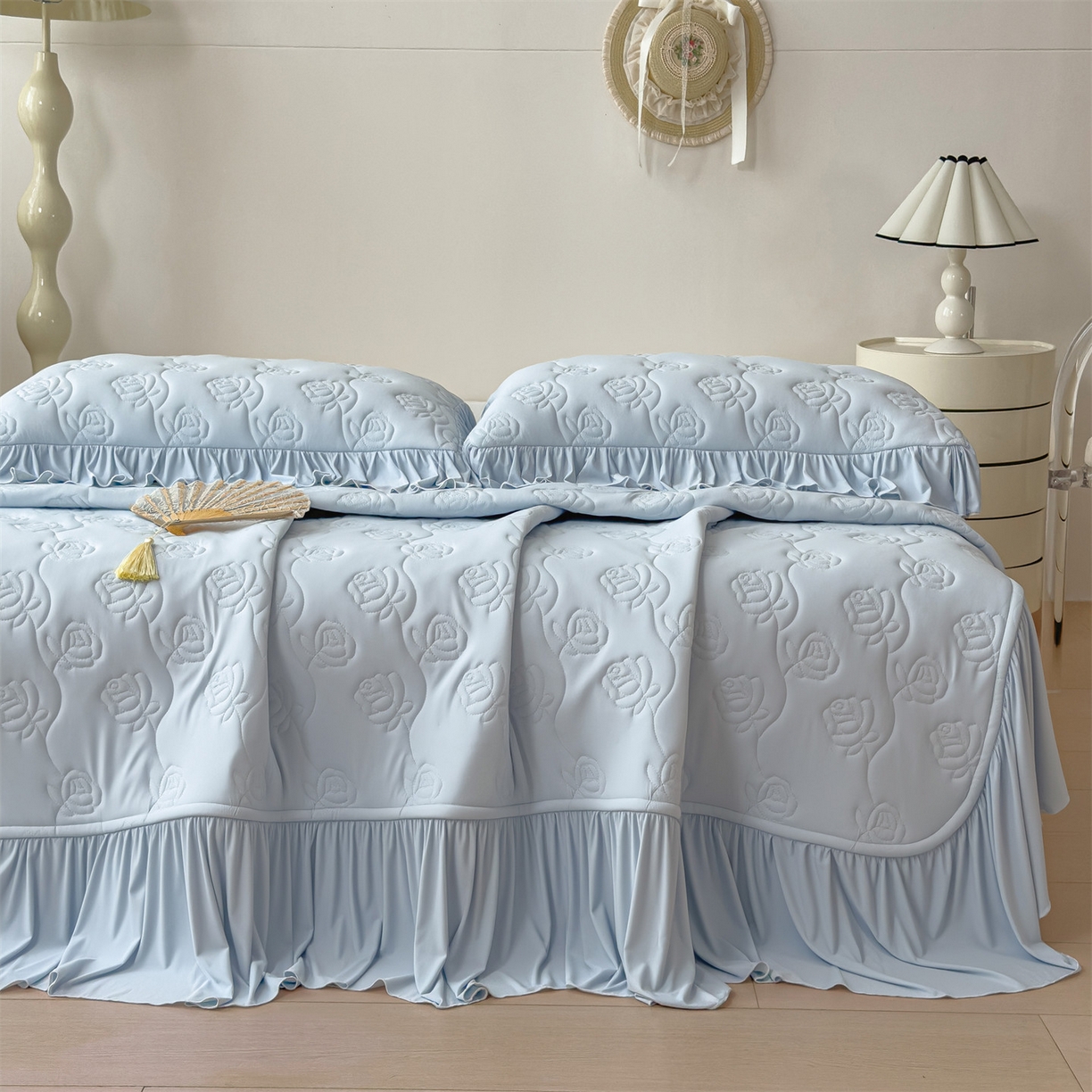 91家纺网 家纺一手货源 找家纺 （总）雯豆家纺 【10A抗菌】2026新款氨纶凉感丝花边枕套单只一对装夏季冰丝枕芯保护套