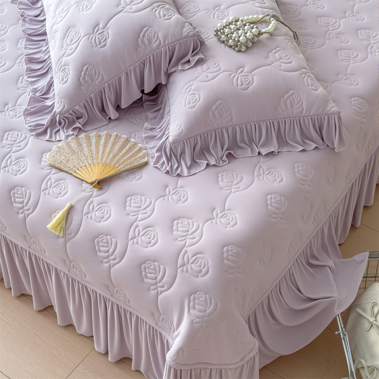 91家纺网 家纺一手货源 找家纺 （总）雯豆家纺 【10A抗菌】2026新款氨纶凉感丝花边枕套单只一对装夏季冰丝枕芯保护套