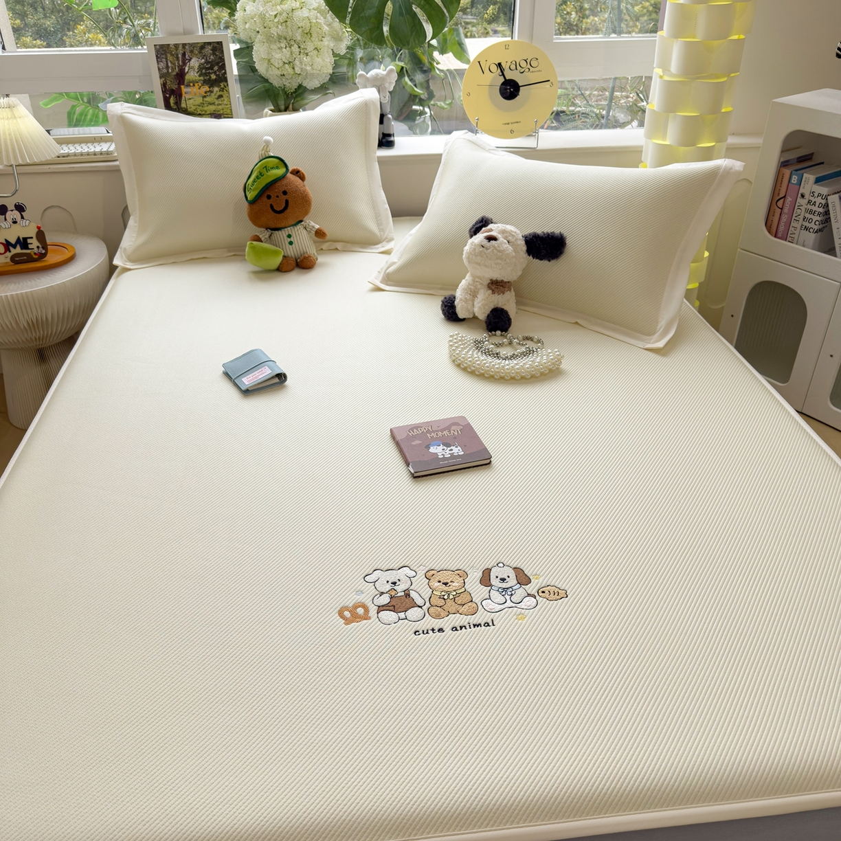 91家纺网 家纺一手货源 找家纺 眠多宝（绒多宝） 2026新款可机洗冰豆豆冰丝席凉席席子a类母婴级婴儿可用凉感值过0.21夏天 小友聚会床笠款