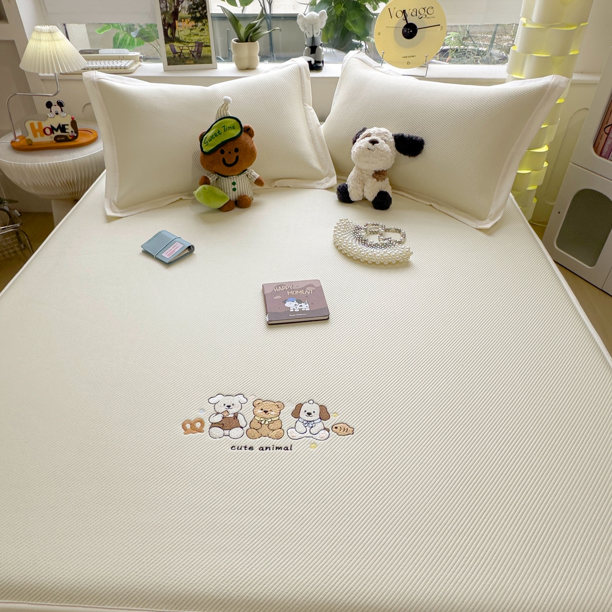 91家纺网 家纺一手货源 找家纺 眠多宝（绒多宝） 2026新款可机洗冰豆豆冰丝席凉席席子a类母婴级婴儿可用凉感值过0.21夏天 小友聚会床笠款