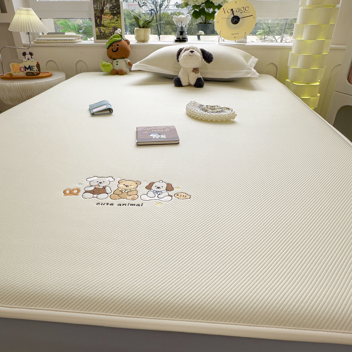 91家纺网 家纺一手货源 找家纺 眠多宝（绒多宝） 2026新款可机洗冰豆豆冰丝席凉席席子a类母婴级婴儿可用凉感值过0.21夏天 小友聚会床笠款