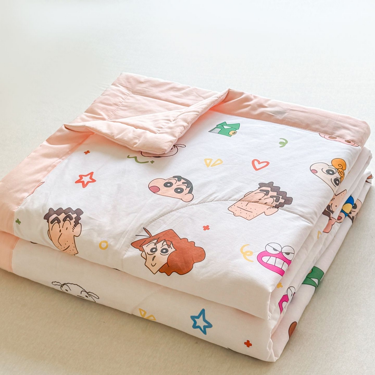 雅萱家纺 2026新款里外全棉棉花夏被蜡笔小新系列 夏被-小新的一家