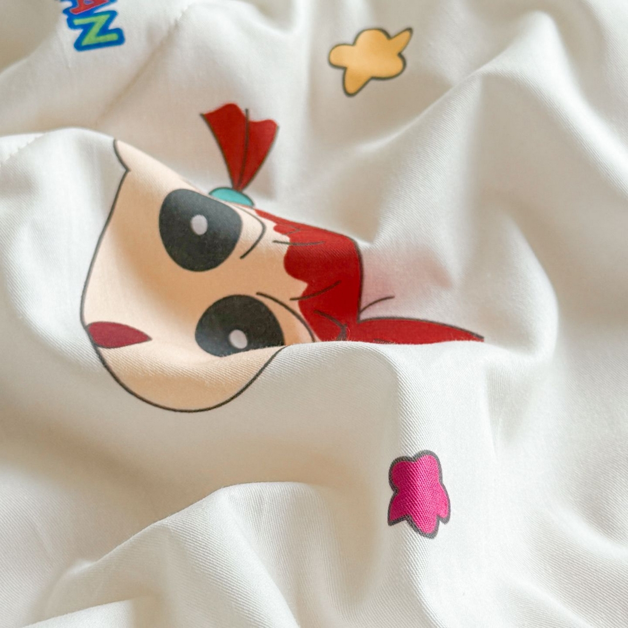 91家纺网 家纺一手货源 找家纺 雅萱家纺 2026新款里外全棉棉花夏被蜡笔小新系列 夏被-星星小新