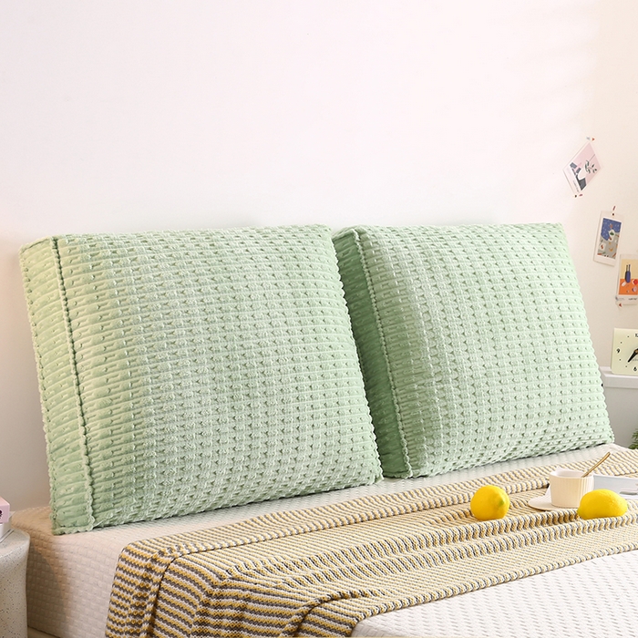 91家纺网 家纺一手货源 找家纺 永光家居 2026新款YG2686竹节绒方垫 嫩绿色