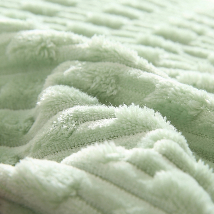 91家纺网 家纺一手货源 找家纺 永光家居 2026新款YG2686竹节绒方垫 嫩绿色