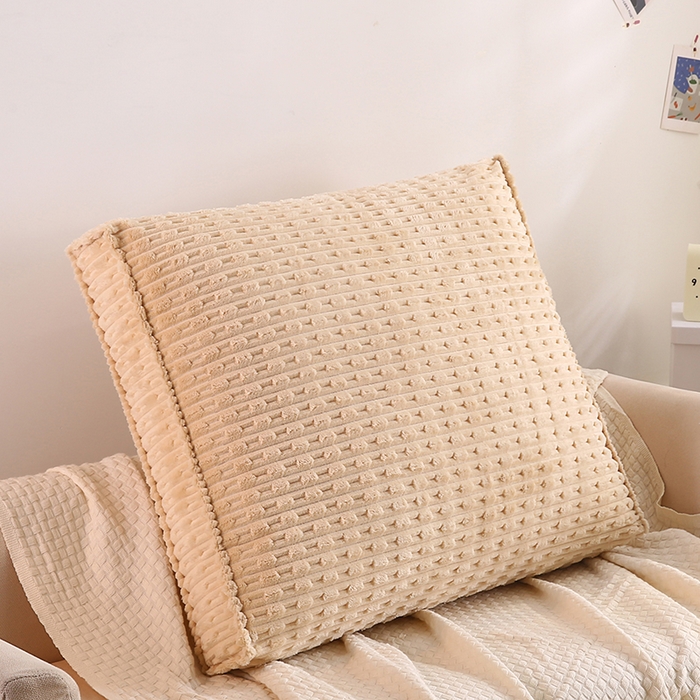 91家纺网 家纺一手货源 找家纺 永光家居 2026新款YG2686竹节绒方垫 浅麻色