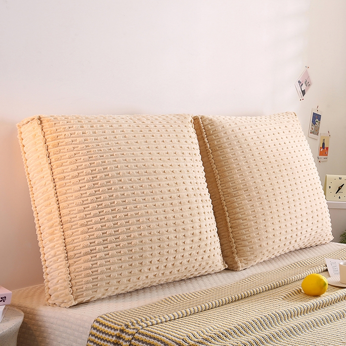 91家纺网 家纺一手货源 找家纺 永光家居 2026新款YG2686竹节绒方垫 浅麻色