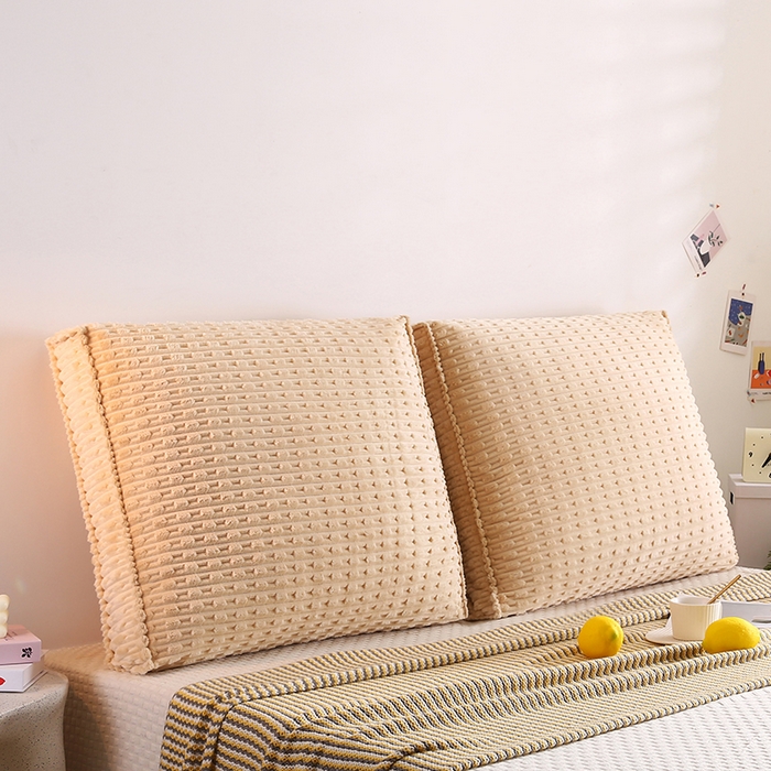 91家纺网 家纺一手货源 找家纺 永光家居 2026新款YG2686竹节绒方垫 浅麻色