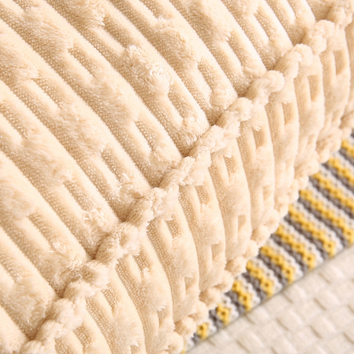 91家纺网 家纺一手货源 找家纺 永光家居 2026新款YG2686竹节绒方垫 浅麻色