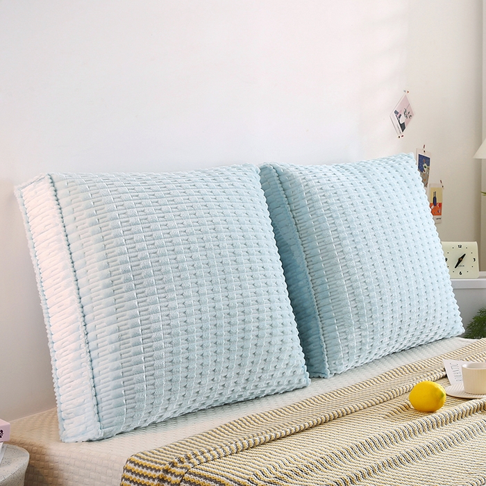 91家纺网 家纺一手货源 找家纺 永光家居 2026新款YG2686竹节绒方垫 水蓝色