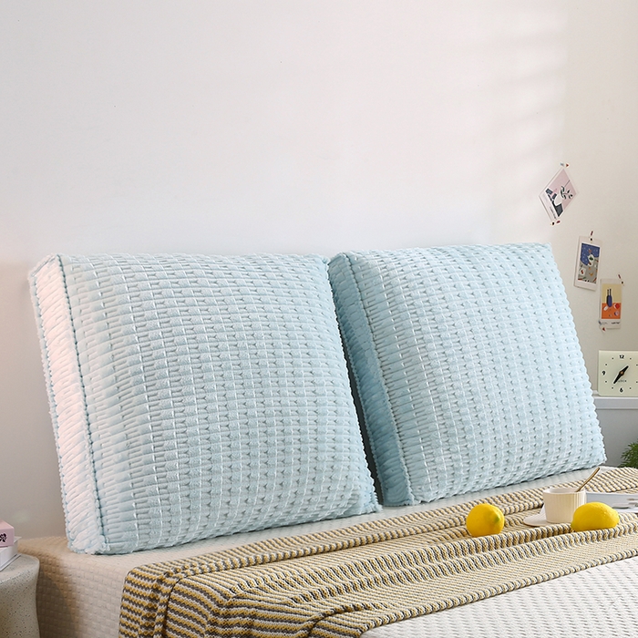 91家纺网 家纺一手货源 找家纺 永光家居 2026新款YG2686竹节绒方垫 水蓝色