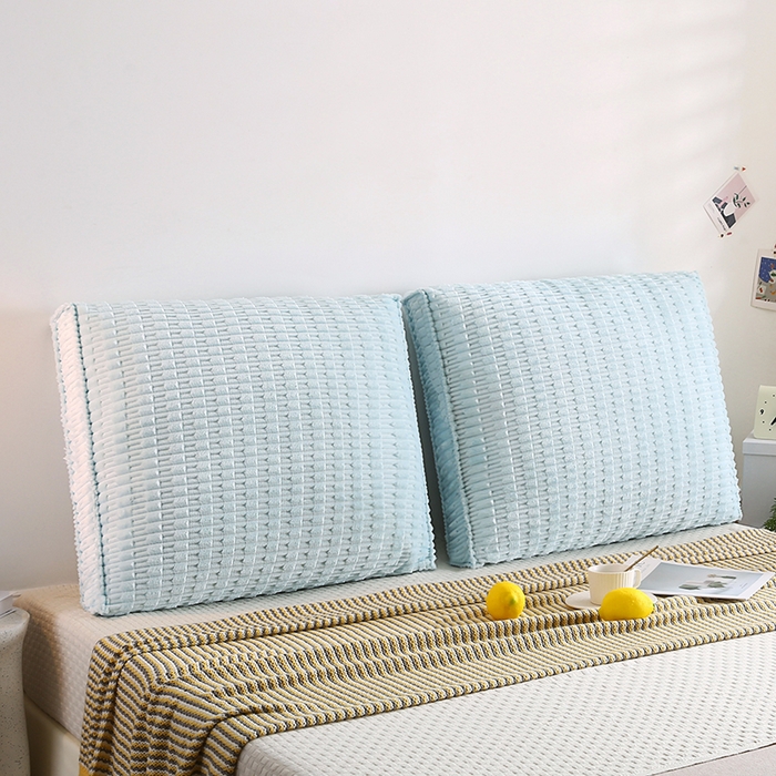 91家纺网 家纺一手货源 找家纺 永光家居 2026新款YG2686竹节绒方垫 水蓝色