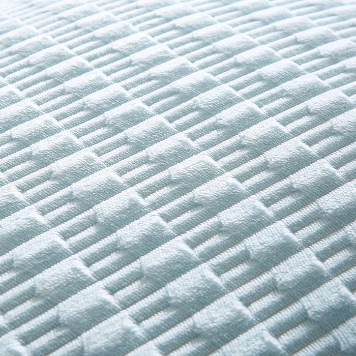 91家纺网 家纺一手货源 找家纺 永光家居 2026新款YG2686竹节绒方垫 水蓝色