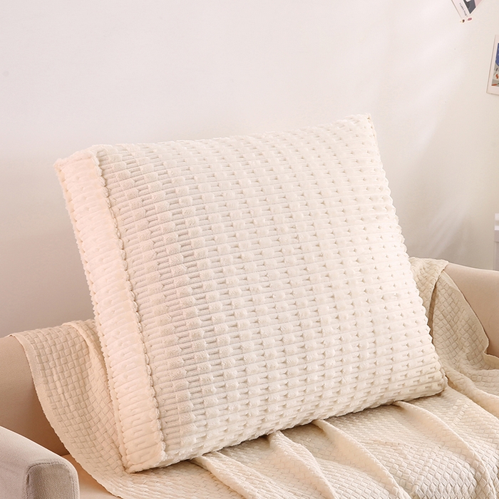 91家纺网 家纺一手货源 找家纺 永光家居 2026新款YG2686竹节绒方垫 浅米色