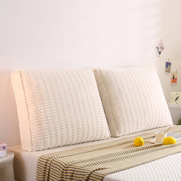 91家纺网 家纺一手货源 找家纺 永光家居 2026新款YG2686竹节绒方垫 浅米色