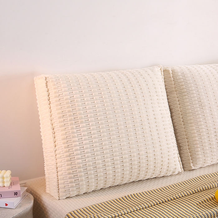 91家纺网 家纺一手货源 找家纺 永光家居 2026新款YG2686竹节绒方垫 浅米色