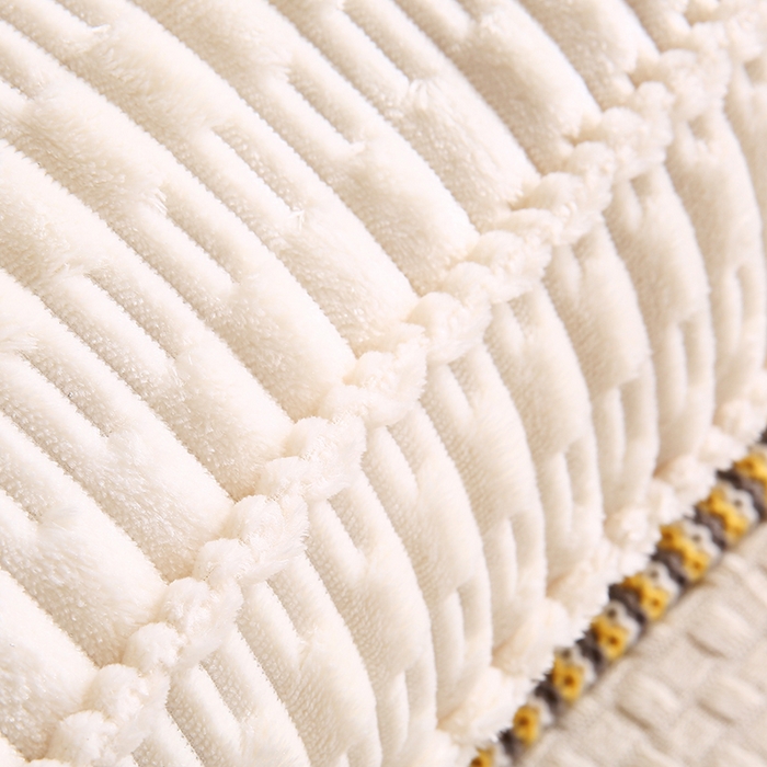 91家纺网 家纺一手货源 找家纺 永光家居 2026新款YG2686竹节绒方垫 浅米色