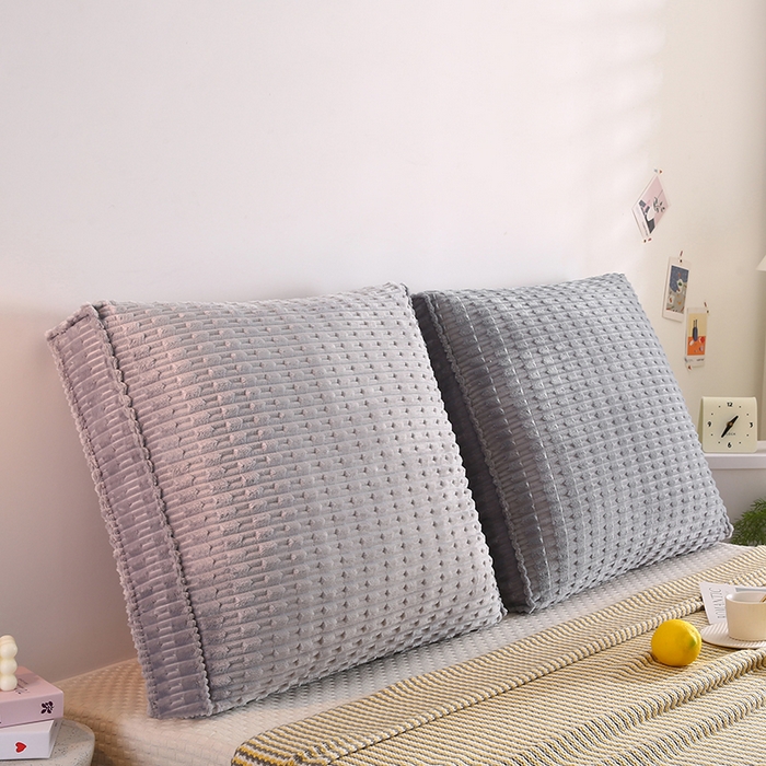 91家纺网 家纺一手货源 找家纺 永光家居 2026新款YG2686竹节绒方垫 水泥灰