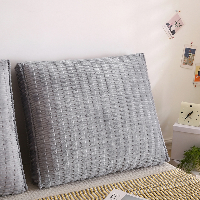 91家纺网 家纺一手货源 找家纺 永光家居 2026新款YG2686竹节绒方垫 水泥灰