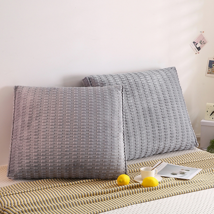 91家纺网 家纺一手货源 找家纺 永光家居 2026新款YG2686竹节绒方垫 水泥灰