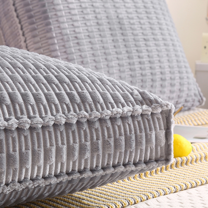 91家纺网 家纺一手货源 找家纺 永光家居 2026新款YG2686竹节绒方垫 水泥灰