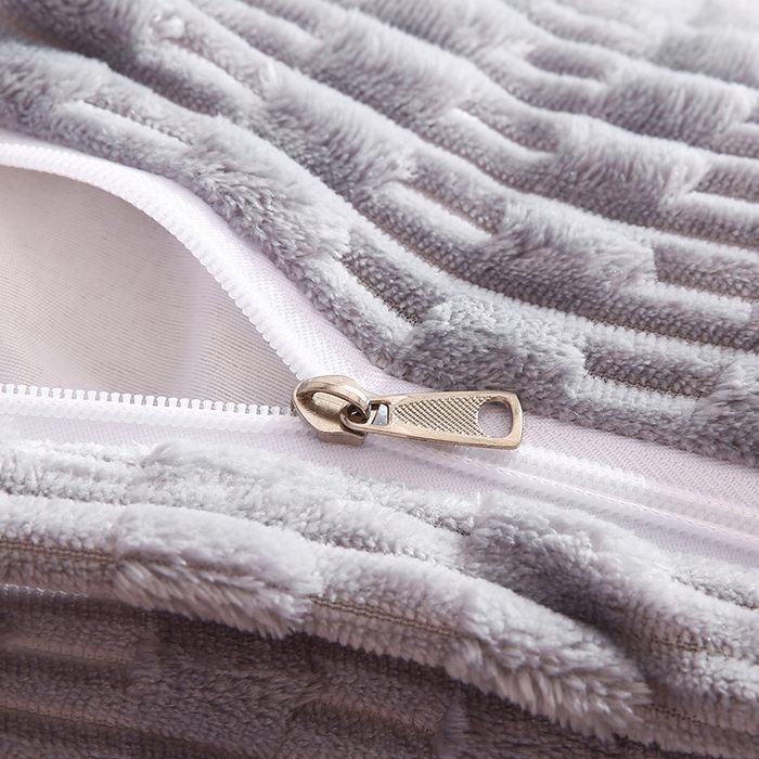 91家纺网 家纺一手货源 找家纺 永光家居 2026新款YG2686竹节绒方垫 水泥灰