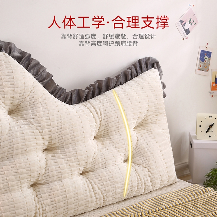 91家纺网 家纺一手货源 找家纺 （总）永光家居 2026新款竹节绒皇冠靠枕床头靠垫抱枕大靠背