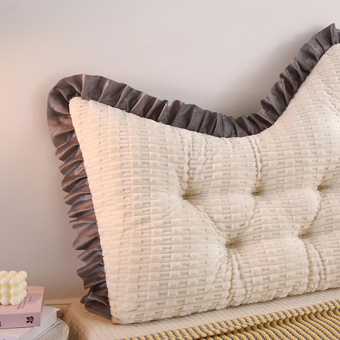 91家纺网 家纺一手货源 找家纺 （总）永光家居 2026新款竹节绒皇冠靠枕床头靠垫抱枕大靠背