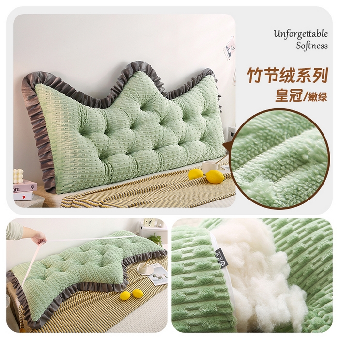 91家纺网 家纺一手货源 找家纺 （总）永光家居 2026新款竹节绒皇冠靠枕床头靠垫抱枕大靠背