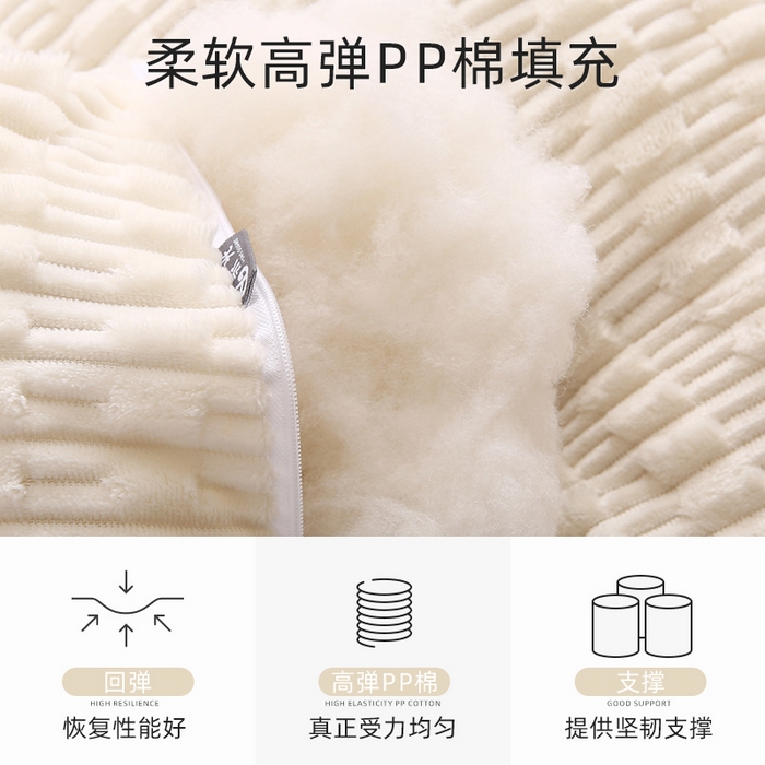 91家纺网 家纺一手货源 找家纺 永光家居 2026新款YG2687竹节绒皇冠 米白