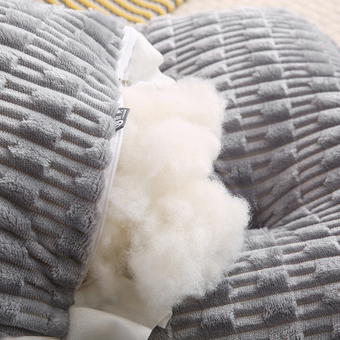 91家纺网 家纺一手货源 找家纺 永光家居 2026新款YG2687竹节绒皇冠 灰色