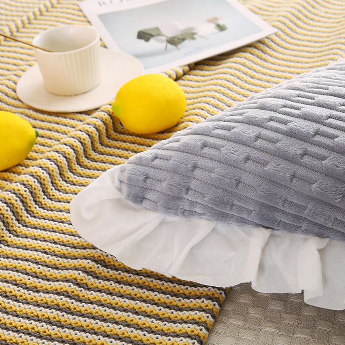 91家纺网 家纺一手货源 找家纺 永光家居 2026新款YG2687竹节绒皇冠 灰色