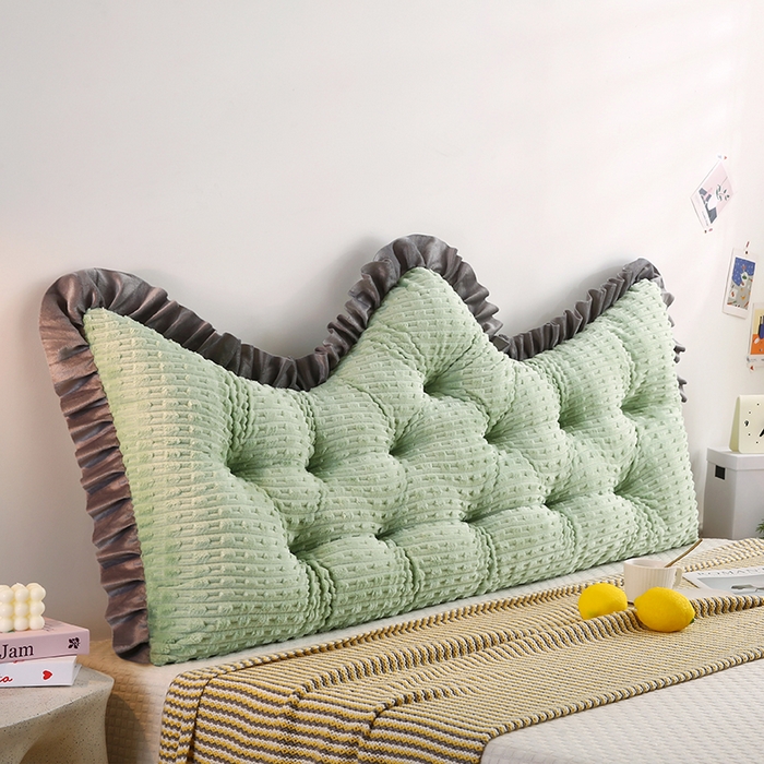 91家纺网 家纺一手货源 找家纺 永光家居 2026新款YG2687竹节绒皇冠 绿色