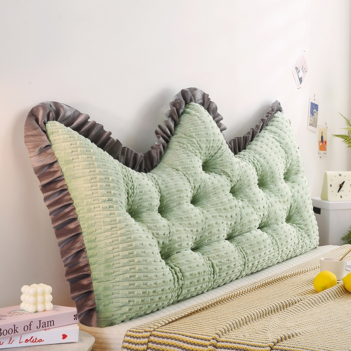 91家纺网 家纺一手货源 找家纺 永光家居 2026新款YG2687竹节绒皇冠 绿色