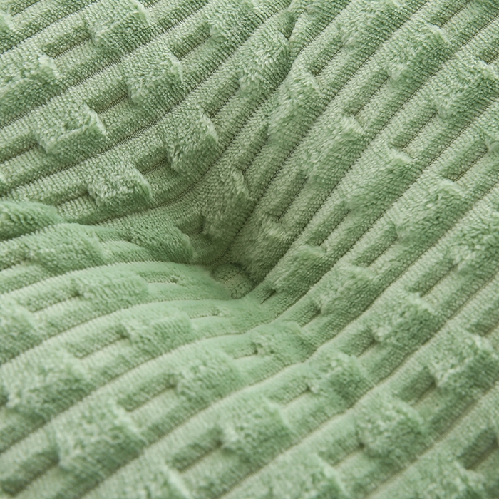 91家纺网 家纺一手货源 找家纺 永光家居 2026新款YG2687竹节绒皇冠 绿色