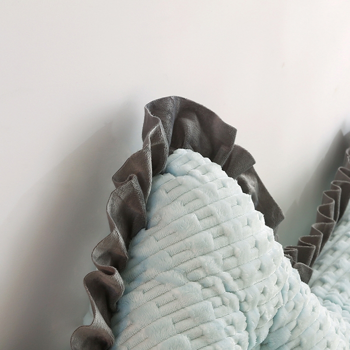 91家纺网 家纺一手货源 找家纺 永光家居 2026新款YG2687竹节绒皇冠 浅蓝