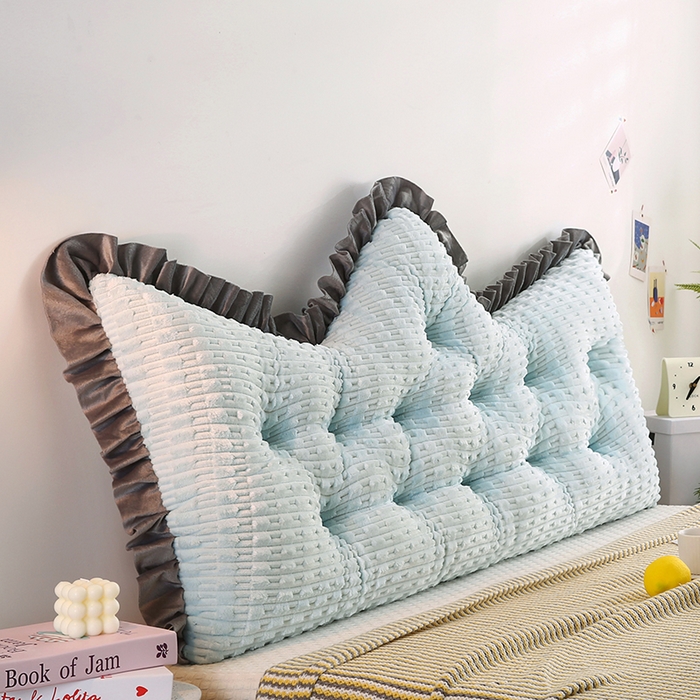 91家纺网 家纺一手货源 找家纺 永光家居 2026新款YG2687竹节绒皇冠 浅蓝