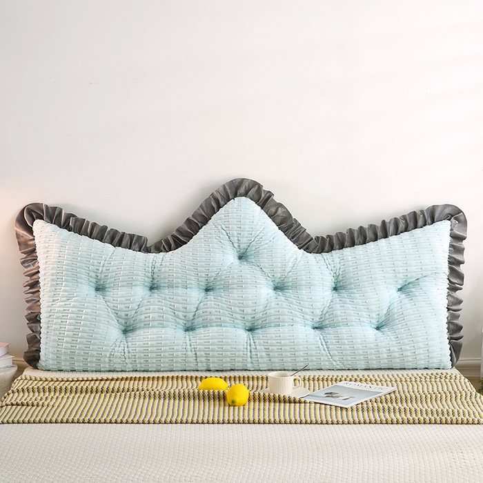 91家纺网 家纺一手货源 找家纺 永光家居 2026新款YG2687竹节绒皇冠 浅蓝