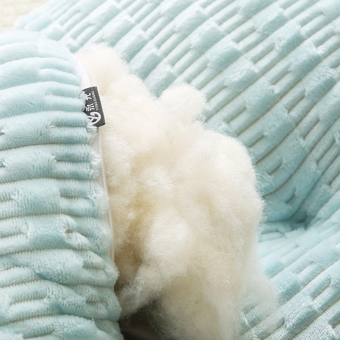 91家纺网 家纺一手货源 找家纺 永光家居 2026新款YG2687竹节绒皇冠 浅蓝