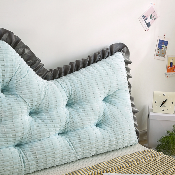 91家纺网 家纺一手货源 找家纺 永光家居 2026新款YG2687竹节绒皇冠 浅蓝