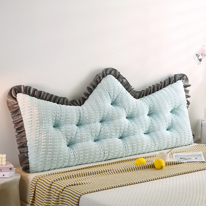 91家纺网 家纺一手货源 找家纺 永光家居 2026新款YG2687竹节绒皇冠 浅蓝