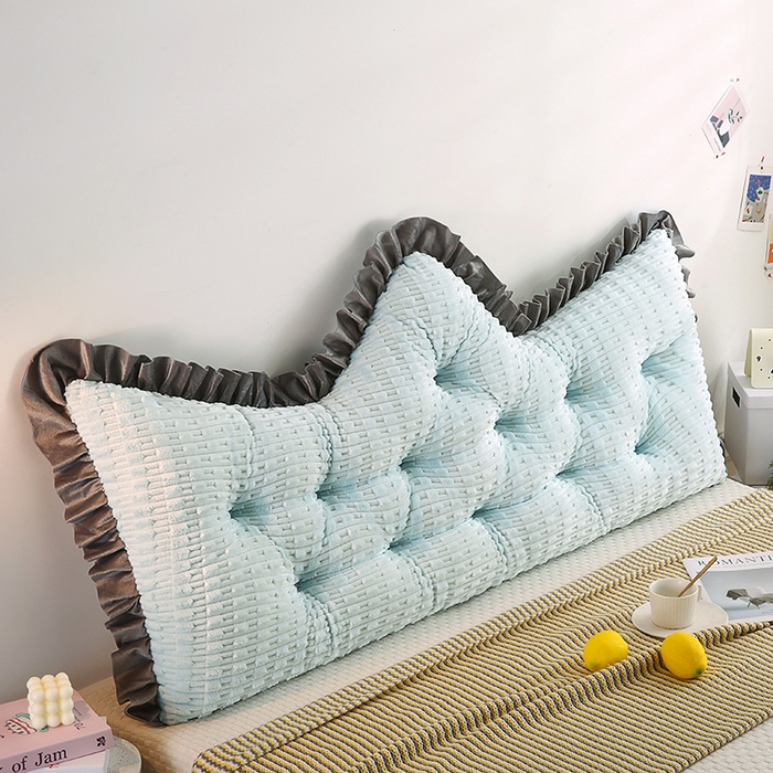 91家纺网 家纺一手货源 找家纺 永光家居 2026新款YG2687竹节绒皇冠 浅蓝