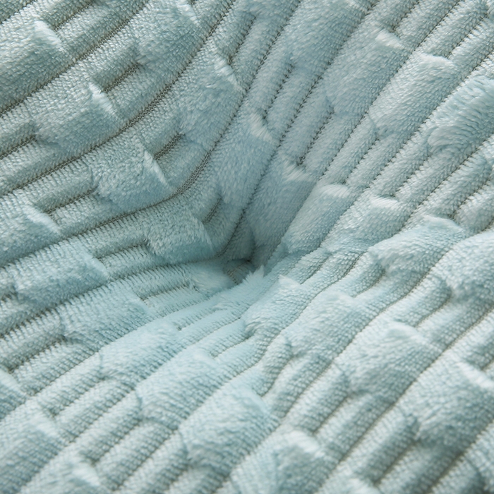 91家纺网 家纺一手货源 找家纺 永光家居 2026新款YG2687竹节绒皇冠 浅蓝