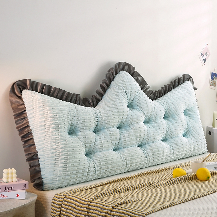 91家纺网 家纺一手货源 找家纺 永光家居 2026新款YG2687竹节绒皇冠 浅蓝