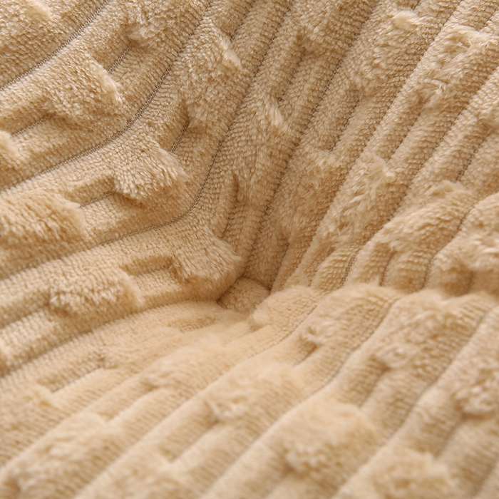 91家纺网 家纺一手货源 找家纺 永光家居 2026新款YG2687竹节绒皇冠 驼色