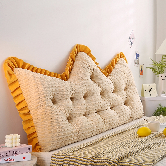 91家纺网 家纺一手货源 找家纺 永光家居 2026新款YG2687竹节绒皇冠 驼色