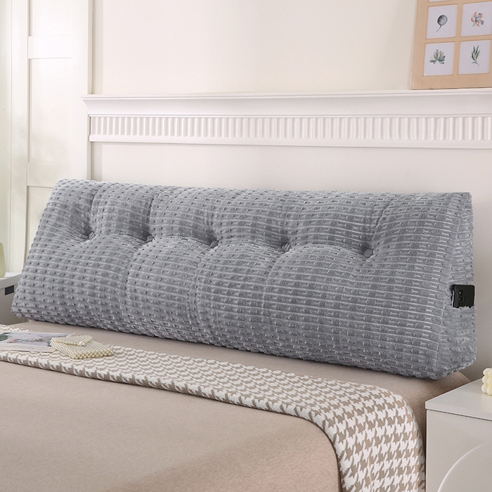 91家纺网 家纺一手货源 找家纺 永光家居 2026新款YG2688竹节绒三角靠垫 竹节 灰