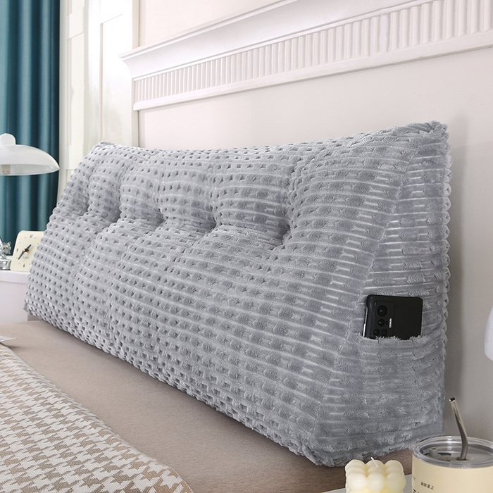 91家纺网 家纺一手货源 找家纺 永光家居 2026新款YG2688竹节绒三角靠垫 竹节 灰