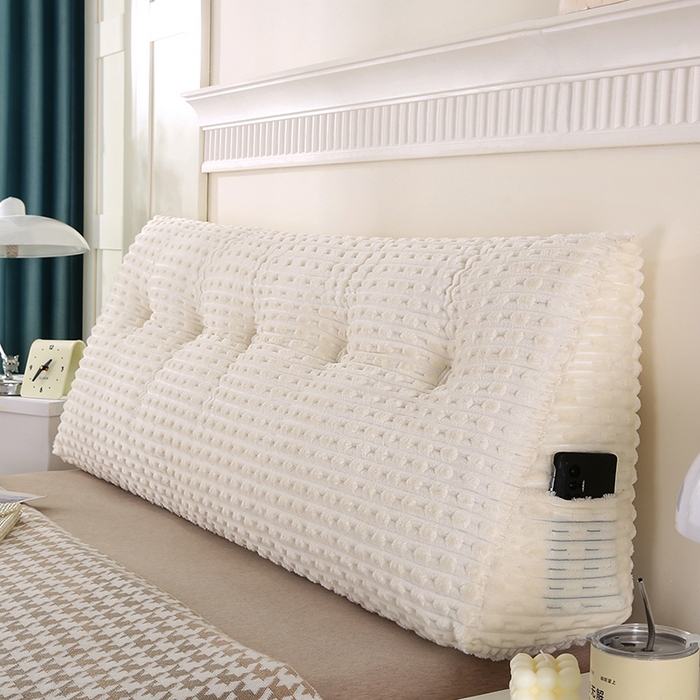 91家纺网 家纺一手货源 找家纺 永光家居 2026新款YG2688竹节绒三角靠垫 竹节 白