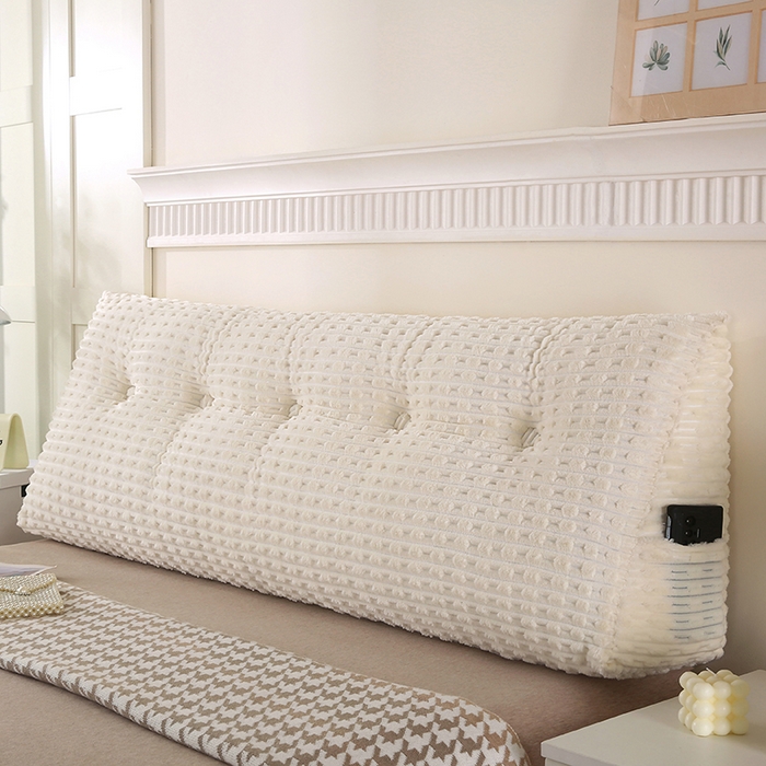 91家纺网 家纺一手货源 找家纺 永光家居 2026新款YG2688竹节绒三角靠垫 竹节 白